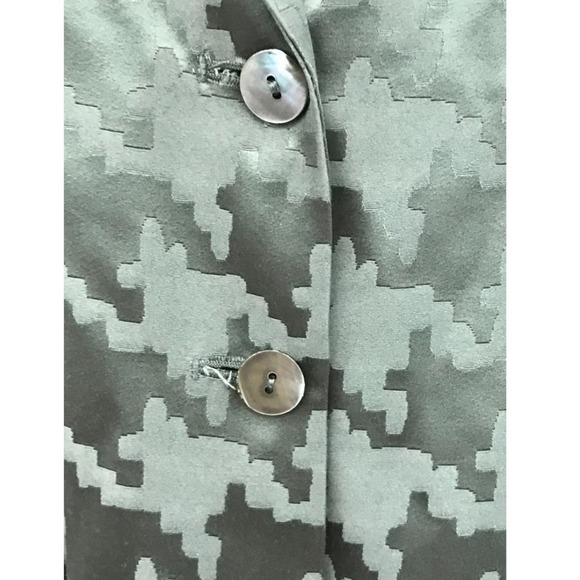 Jaeger Printed Satin Gray Jacket Blazer 12 - Picture 3 of 5